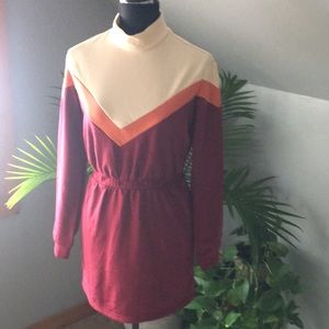 bershka cute fleece mock neck dress, size Small